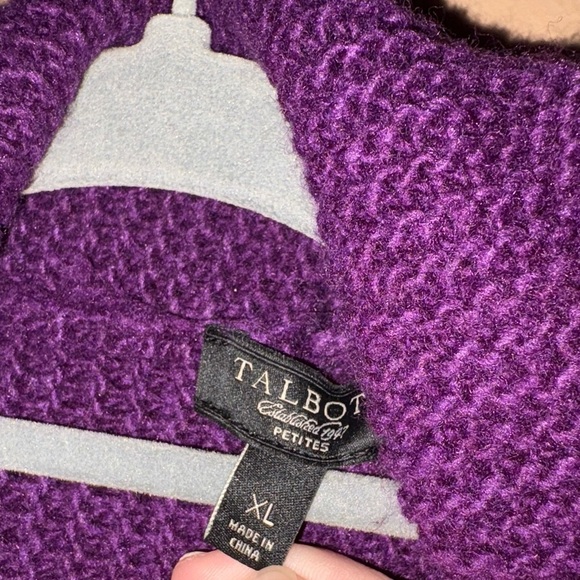 Talbots Petites wool Silk Drapey Waterfall Cardigan purple size XL - Picture 3 of 5